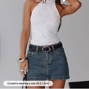 Princess Polly Blue Denim Mini Skirt